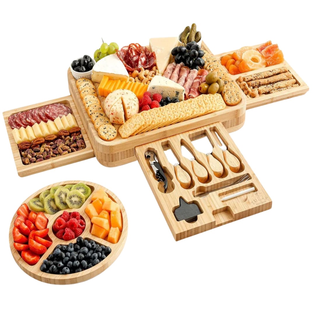 Bamboo Cheese Board Set — Hemstilla